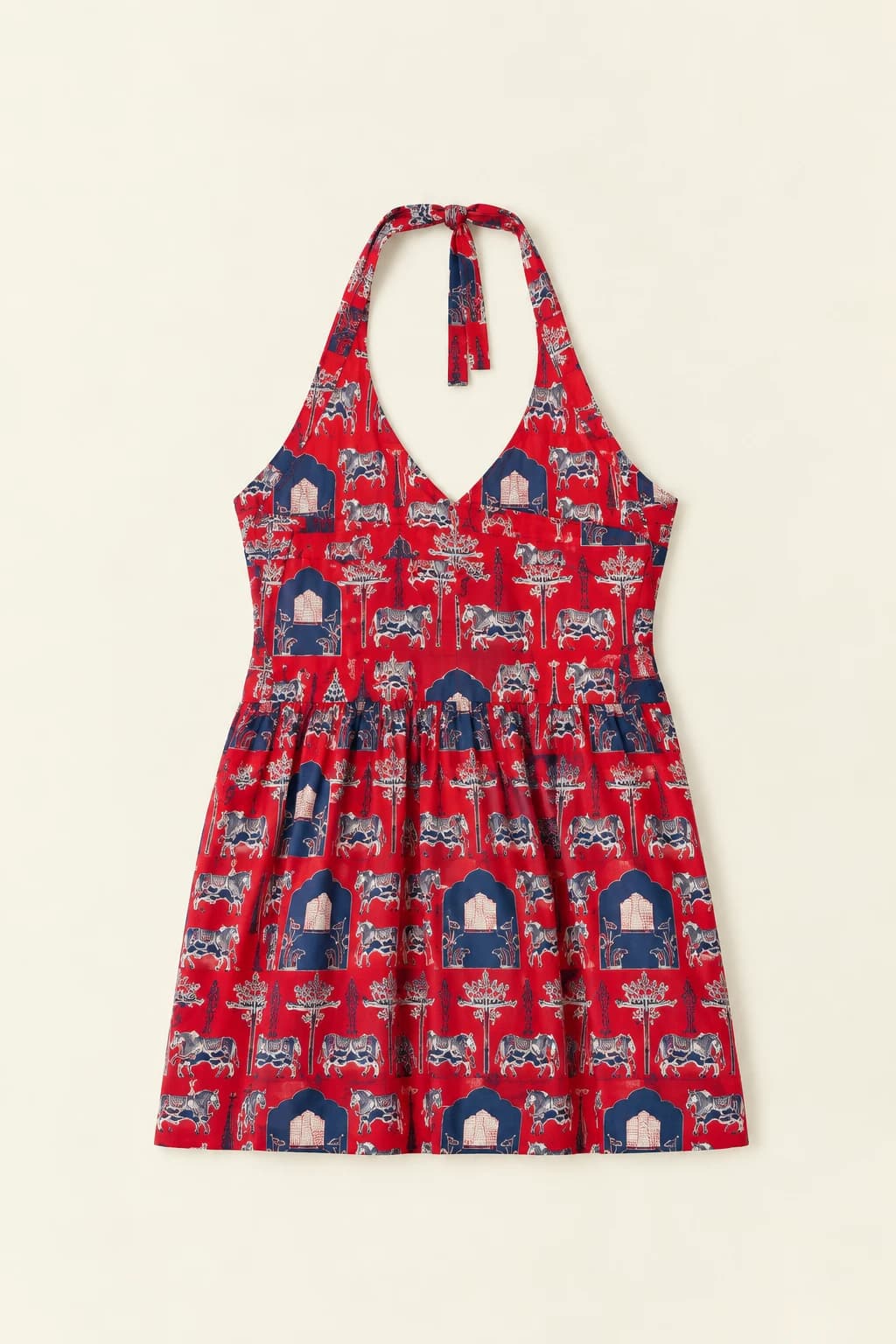 Mela Halter Kurti in Red