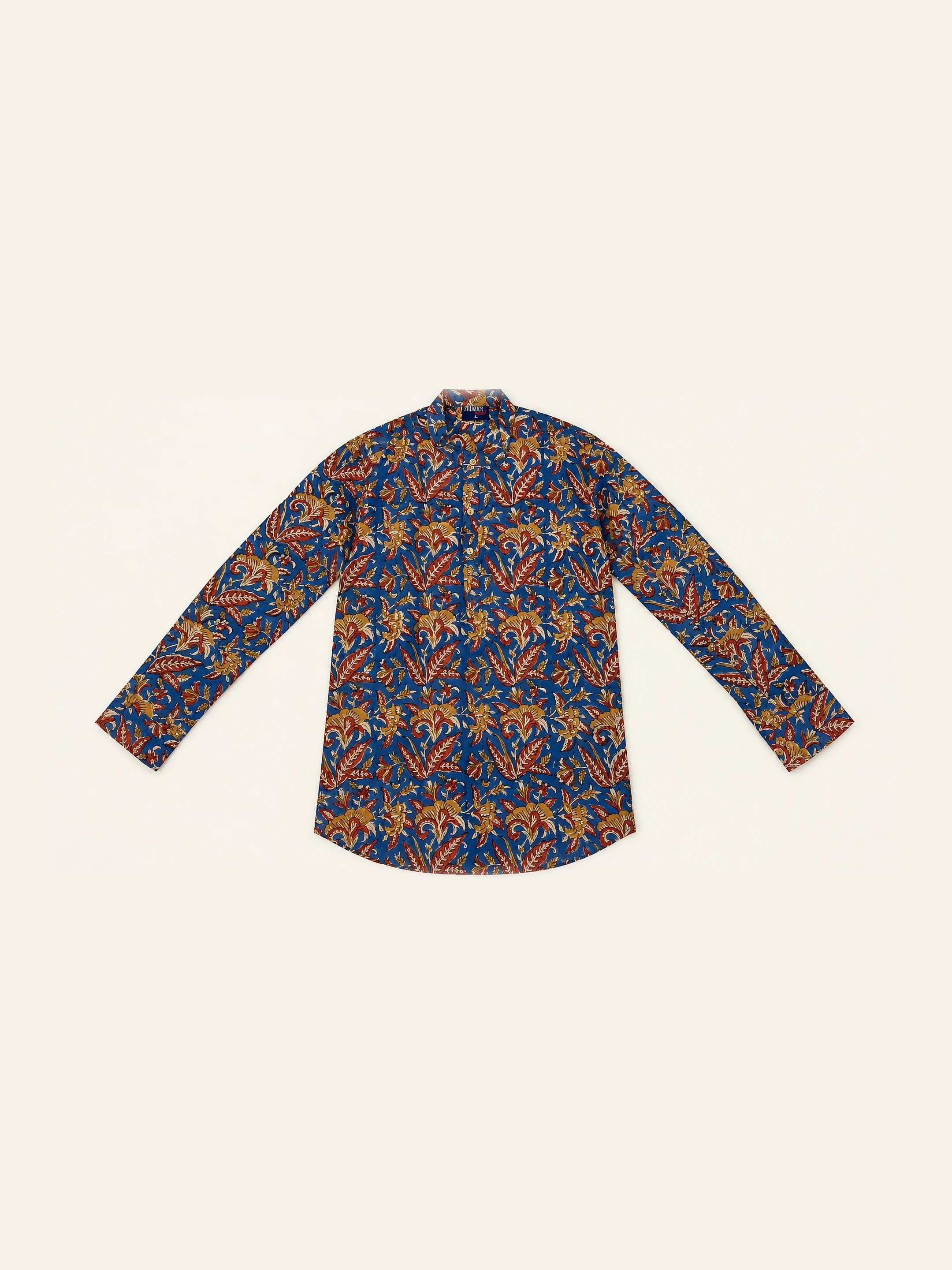 Neel Block Print Kurta in Indigo